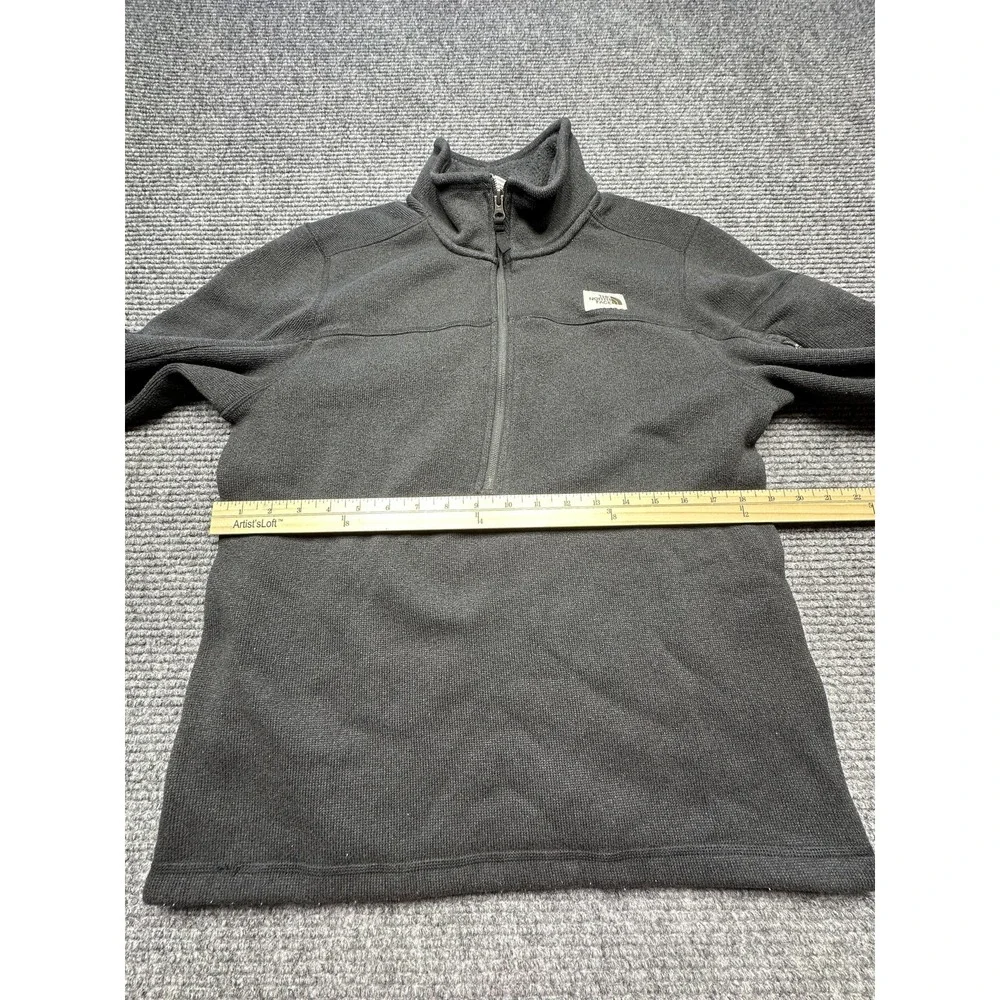North Face Pullover Sweater Mens Medium Black Half Zip Fleece Outdoor Pocket Zip